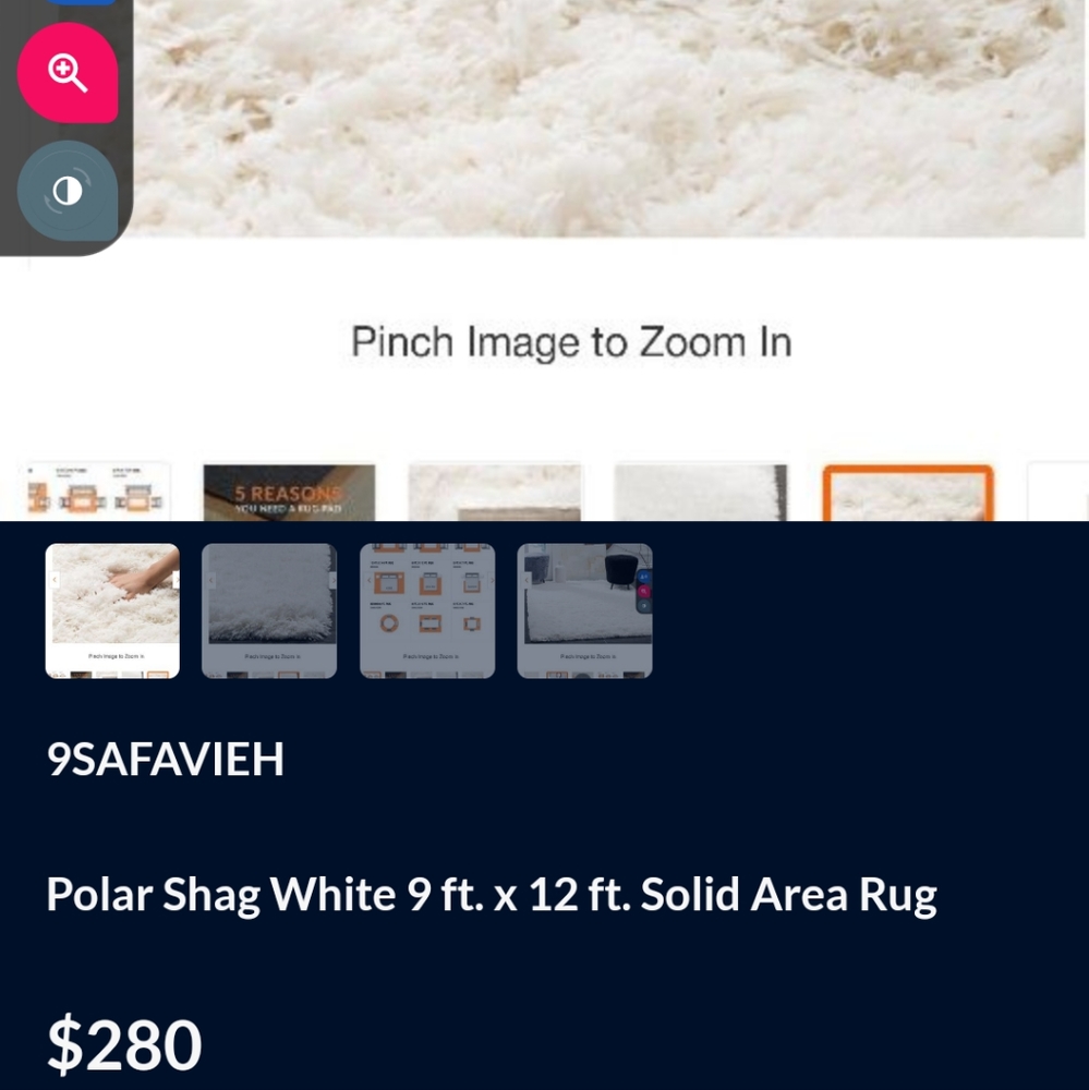 Safavieh 9x12 shag rug white